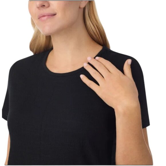 NWOT Midnight by Carole Hochman Crepe Knit Sleep Set | Black - Picture 5 of 7